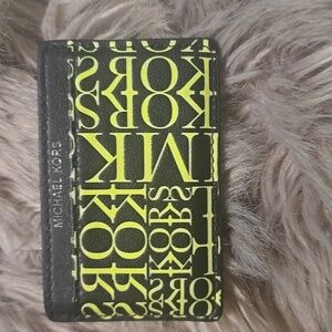 Michael Kors Black and Yellow Card Wallet NWOT
